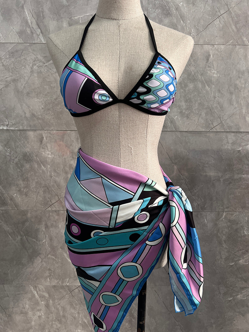 Beaira new women's scarf swimsuit beach swimwear headband bikini set