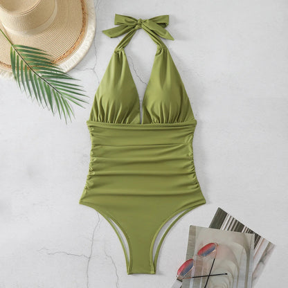 Beaira Fashion Printed One Piece Swimsuit Women Bathing Suit Sexy Bikinis Swimming Suits Ladies Beachwear Backless Lace Up Swimwear