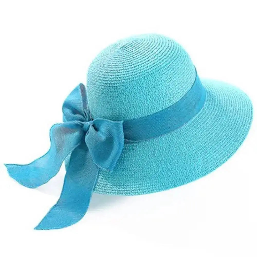 Beaira New Summer Women Sun Hat Casual Fashion Bowtie Fisherman Hat Straw Hat with Bow Ribbon Travel Beach Hat