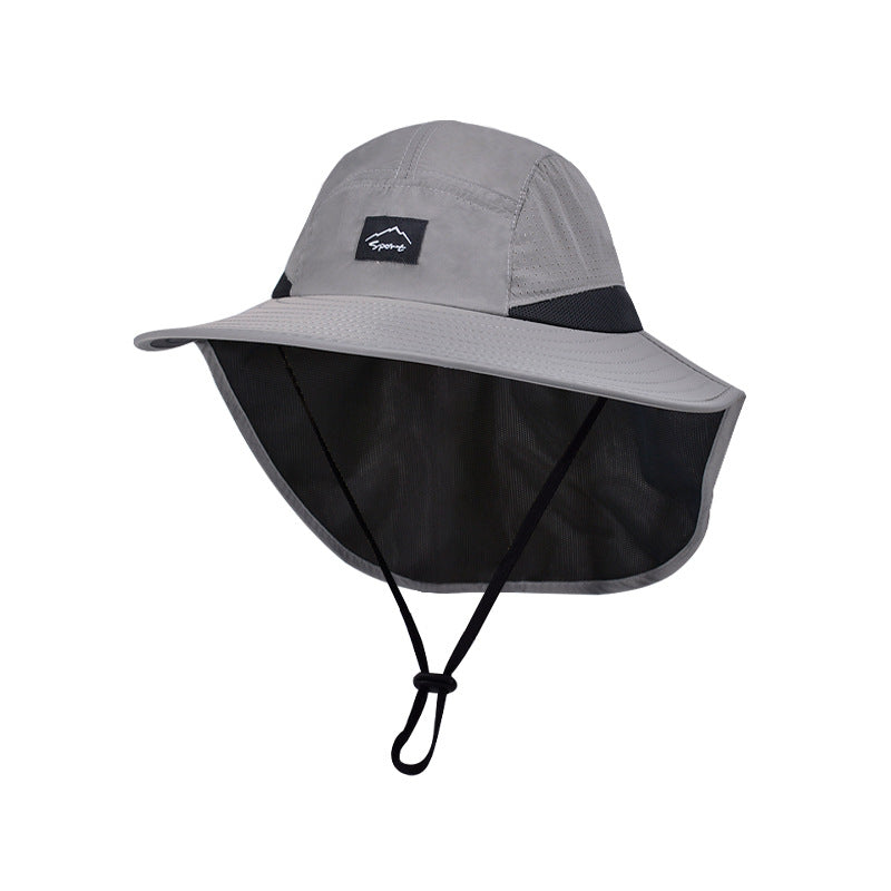 Beaira Summer Water-resistant Men's Fisherman Hats with Shawl Outdoor Hiking Fishing Breathable Wide Brim Bucket Hat Sun UV Protection