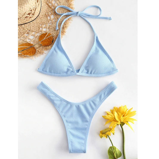 Beaira Halterneck Swimsuit Bikini Sexy High Cut Bikini Set Brazilian Swimsuit Thong Swimwear Women Girls Swimming Suit