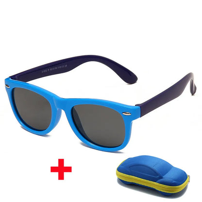 Beaira Baby Silicone Sunglasses with Glasses Box Boys Girls Outdoor Goggles Sun Glasses AC Lens Safety Glasses and Cases Gift for Kids