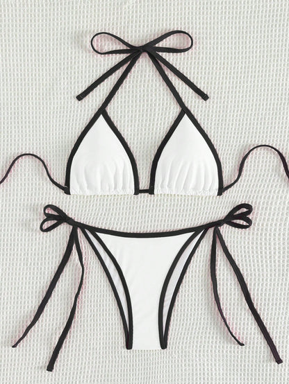 Beaira Summer white camisole bikini swimsuit set for swimming and beach photo shoot for women