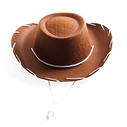 Beaira Brown Red Felt Cowboy Hat Western Cowgirl Cap Fancy Dress Costume Child Outfit for Party Role for Play Cosplay Holiday