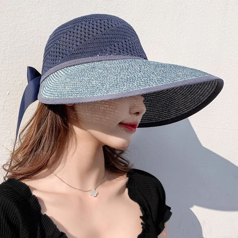 Beaira Summer Sun Hat Women Beach Accessories Wide Brim UV Protection Visor Sunshade Cap Ladies Bowknot Korean Panama Floppy Sunhat