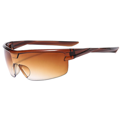 Beaira Women Sport Punk Sunglasses Wrap Around Y2K Sunglasses One Piece Frameless Eyewear Trendy 2000's Shades UV400 Men Glasses