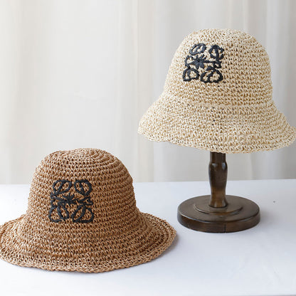 Beaira NEW high quality Handmade stripe Sun Hat Floppy Summer Hats For Women Beach Panama Straw Dome Bucket Hat Femme Shade Hat