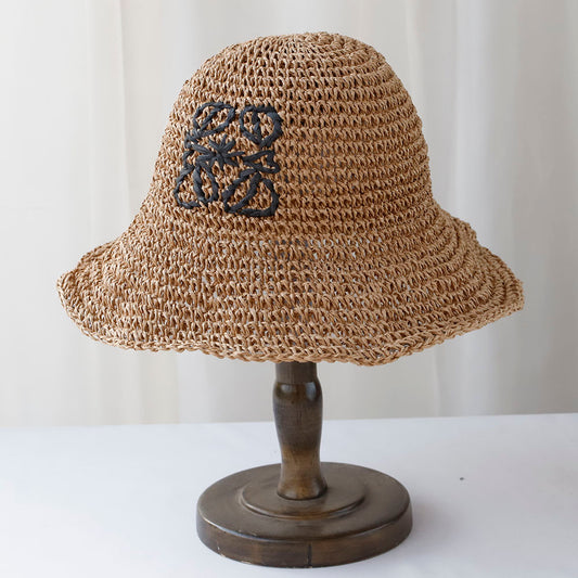 Beaira NEW high quality Handmade stripe Sun Hat Floppy Summer Hats For Women Beach Panama Straw Dome Bucket Hat Femme Shade Hat