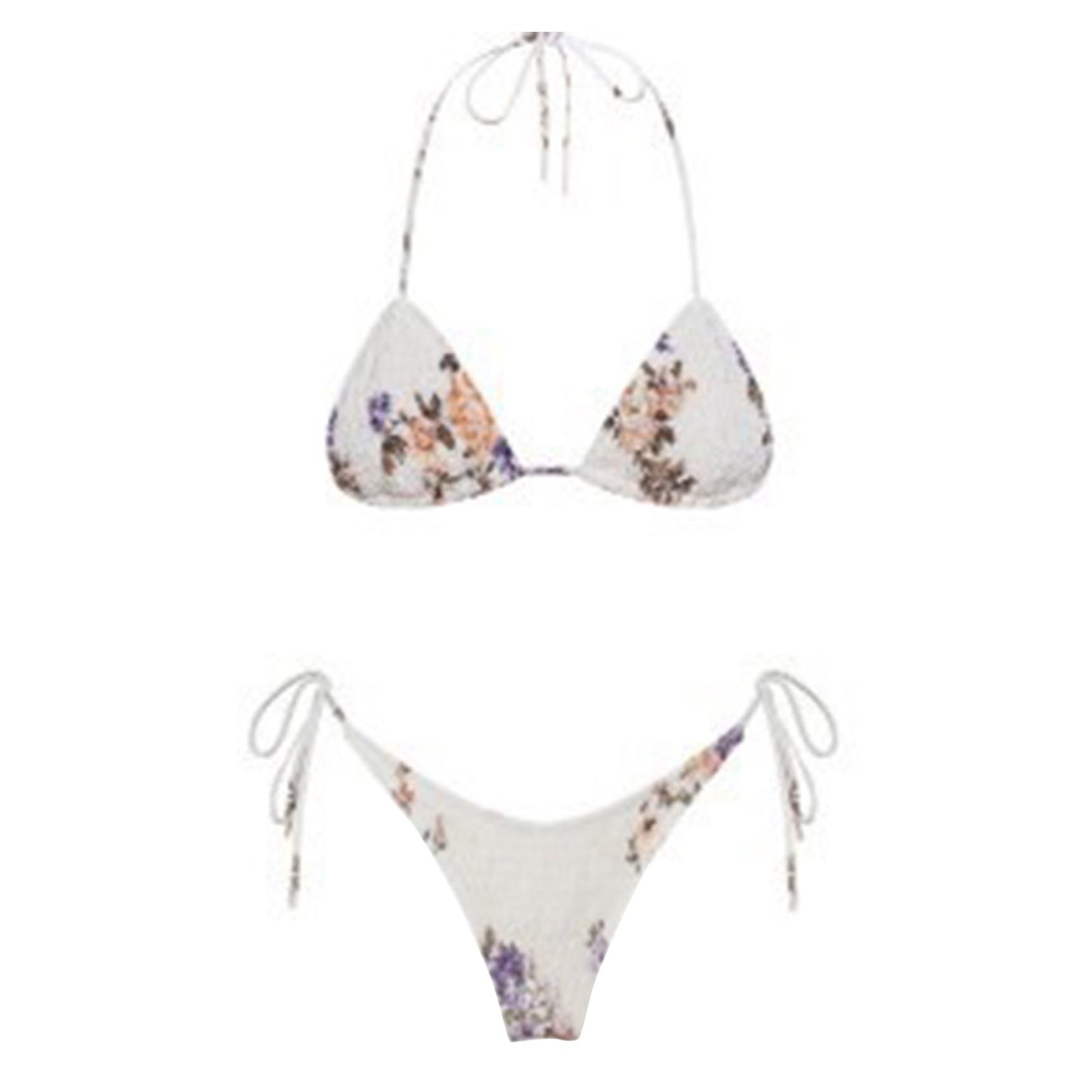 Beaira Sexy Micro Bikini Side Tie Thong Two-Piece Swimwear Halter Swimming Suit For Women Floral Print Biquini Ladies Bathing Suit