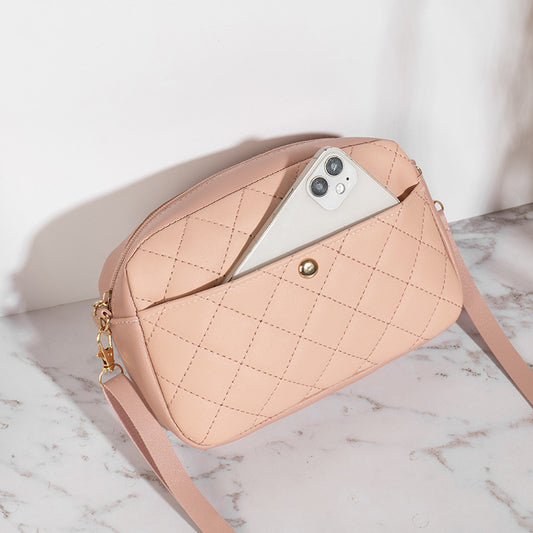 Beaira Fashion Chain Ladies Crossbody Bag Lingge Embroidery Small Messenger Bag for Women Camera Female Shoulder Bag Phone Purse Clutch
