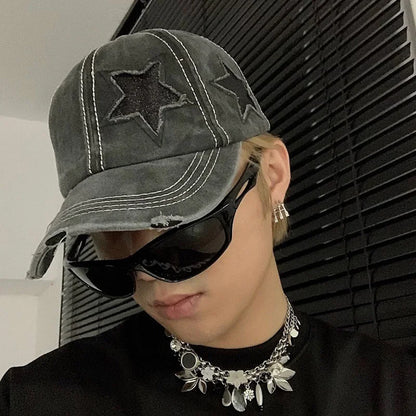 Beaira Retro Y2K Star Washed Denim Hole star Baseball cap Snapback Hats Autumn Summer fishing Hat Men Women Caps Casquette hats Gorras