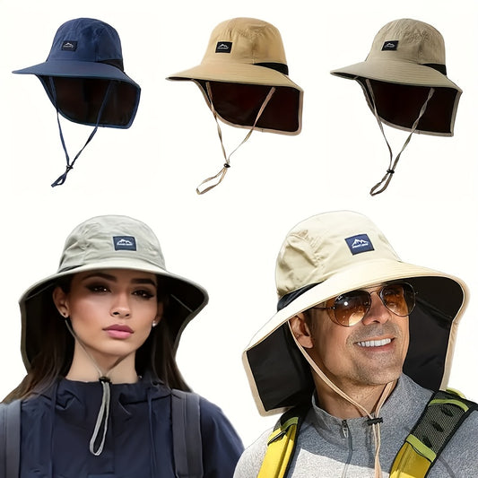Beaira Unisex Summer Wide Brim Waterproof and Quick-drying Panama Caps Outdoor Visor Bucket Hats Mesh Breathable Sun Hat with Neck Flap