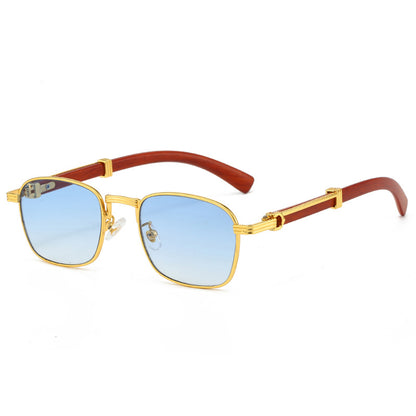 Beaira New Square Retro Sunglasses Man Wooden Metal Frame Women Sun Glasses Business Outdoor Eyewear Gift Summer Style