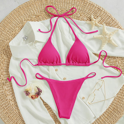 Beaira Summer pink bikini set sexy mature spring seaside photo shoot suitable for women