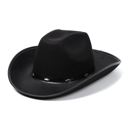 Beaira Western Cowboy Hat for Men Women Kids Fedora Outdoor Wide Brim Faux Leather Summer Wide Brim Beach Travel Cap Black White Pink