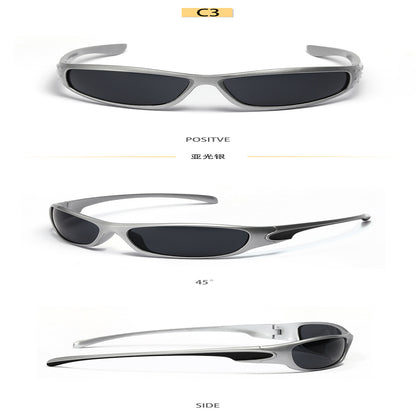 Beaira Y2K Silver Sunglasses Color Hollowed Out Future Sense Of Technology Hot Girls Net Red Sunglasses Women Sunglasses Trendy Men