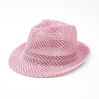 Beaira Unisex Summer Panama Hat Breathable Mesh Design Cotton-Polyester Material Compact Brim 58cm Head Circumference Jazz Cap