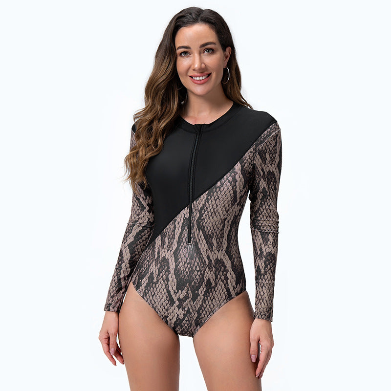 Beaira Woman Swimsuit Long-Sleeve Quick Dry Surfing Suit Adult Diving Clothes One-Piece Bathing Suit Women‘s Swimwear