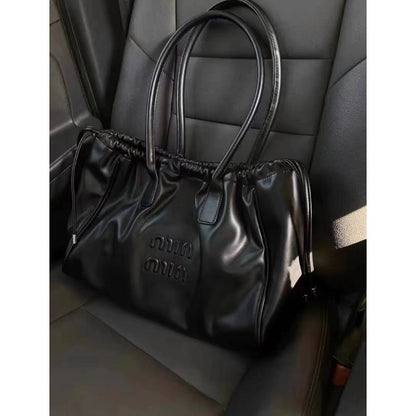 Beaira Fashion Drawstring Handbags PU Women's Crossbody Large Capacity Tote Bag Shopper Waterproof Solid Shoulder Bags for Women
