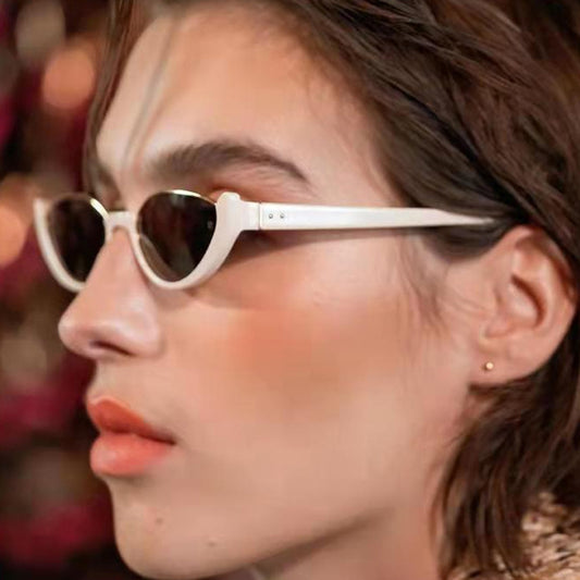 Beaira New Small Cat Eye Sunglasses Women Men Trendy Vintage Shades Eyewear Fashion Driving Cycling Sunglasses Half-frame Sun Glasses