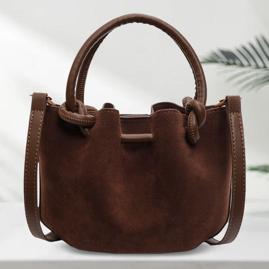 Beaira Women Retro Top Handle Bag Solid Color PU Leather Crossbody Bags Shoulder Bag Fashion Versatile Bucket Bag Tote Bag