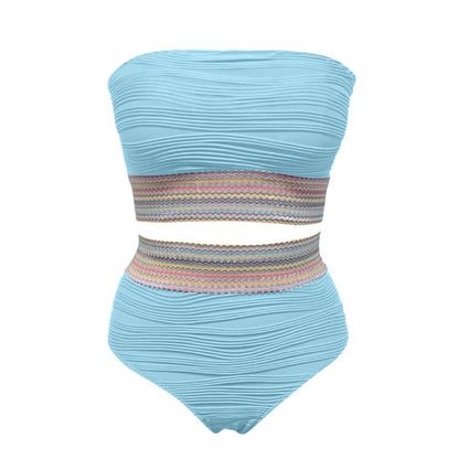 Beaira New Bandeau Swimsuit Women High Waist Two-Piece Swimwear Sexy Strapless Bikinis Sets Ladies Bathing Suit Solid Biquini
