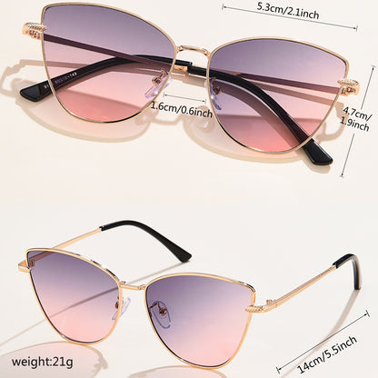 Beaira Triangle Metal Frame Sunglasses Women Cat Eye Trendy Small Fashion Cateye Sun Glasses Streetwear Shades Feminino UV400
