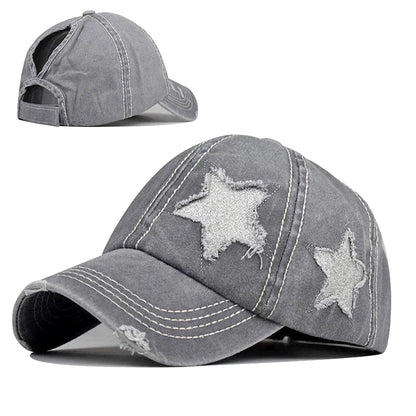 Beaira Retro Y2K Star Washed Denim Hole star Baseball cap Snapback Hats Autumn Summer fishing Hat Men Women Caps Casquette hats Gorras