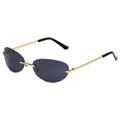 Beaira Trendy Y2K Frameless Oval Sunglasses Vintage Style UV400 Protection Goggles Men Women Fashion Sun Glasses Outdoor Shades