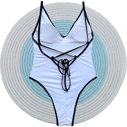 Beaira One Piece Swimsuit  Halter Bandage Swimwear Women Padded Swimsuit Bride Bathing Suit Beachwear Monokini Female Swimming Suit
