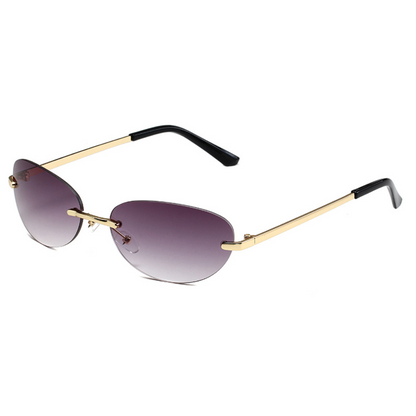 Beaira Trendy Y2K Frameless Oval Sunglasses Vintage Style UV400 Protection Goggles Men Women Fashion Sun Glasses Outdoor Shades