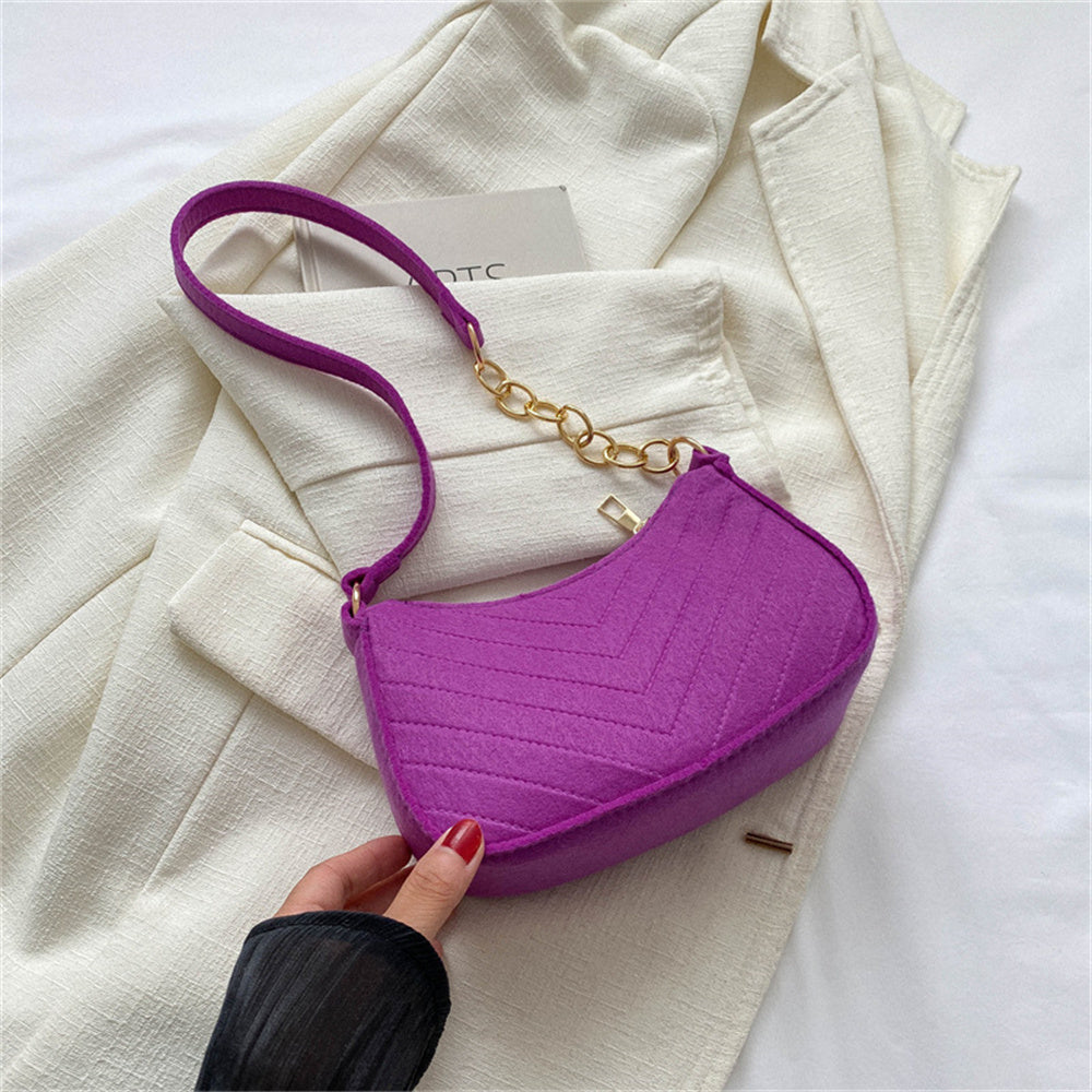 Beaira Soft Pu Ladies Leather Crossbody Bag Women Purple Underarm Bag Retro Solid Color Handbag Fashion Design Girl Small Shoulder Bags