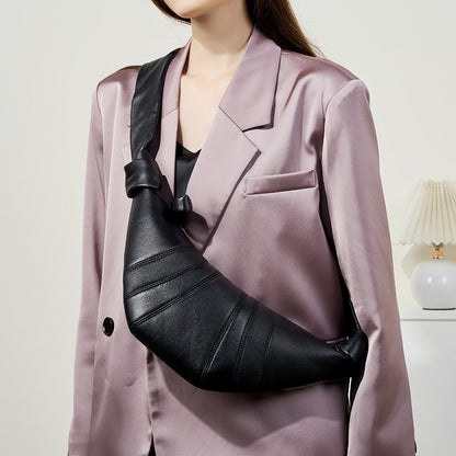 Beaira New Retro sheepskin Dumpling French Croissant Fashion Horn Bag chest bag Trendy Niche Net Handheld Women Large capacity