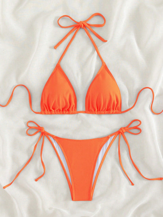 Beaira Summer orange split bikini set eye-catching sexy beach suitable for women swimming hot spring