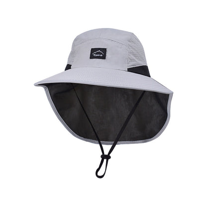Beaira Summer Water-resistant Men's Fisherman Hats with Shawl Outdoor Hiking Fishing Breathable Wide Brim Bucket Hat Sun UV Protection
