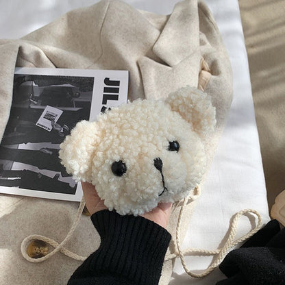 Beaira Children Cute Bear Plush Shoulder Bag Cartoon Messenger Bags Kawaii Plush Purses little Girls Stuffed Animals Backpack For Kids