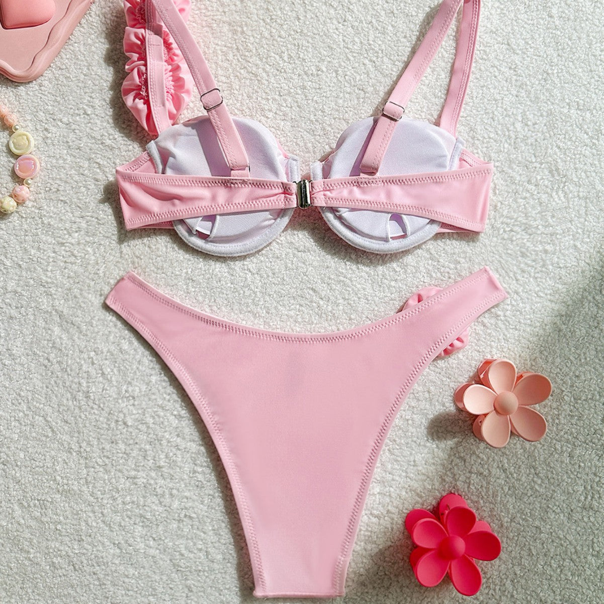 Beaira New Summer Bikini Set Women Swimsuit 3d Flower Designer Swimwear Backless Push Up Thong Bathing Suit Underwire Biquini