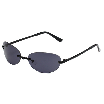Beaira Trendy Y2K Frameless Oval Sunglasses Vintage Style UV400 Protection Goggles Men Women Fashion Sun Glasses Outdoor Shades