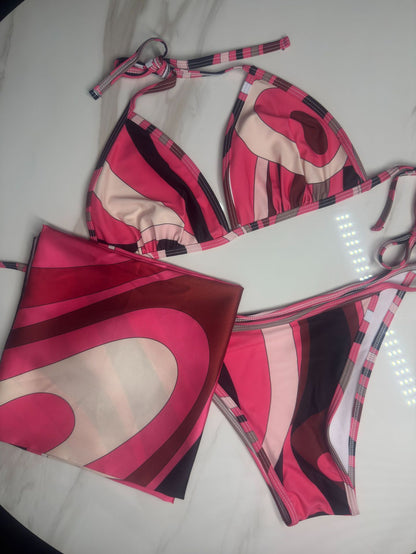 Beaira new women's scarf swimsuit beach swimwear headband bikini set