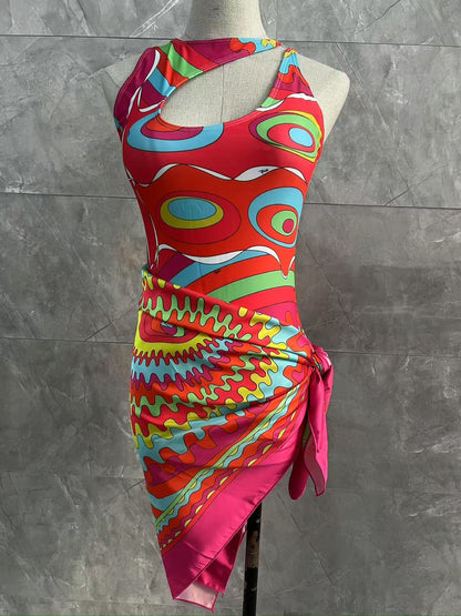 Beaira new women's scarf swimsuit beach swimwear headband bikini set