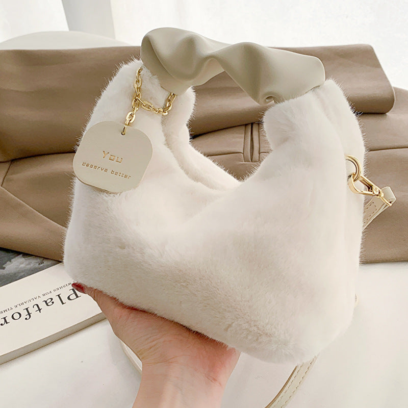 Beaira New Woman Soft Plush Handbags Shoulder Bag Fashion Autumn And Winter Korean Version Simple Crossbody Bags For Traveling Shopping