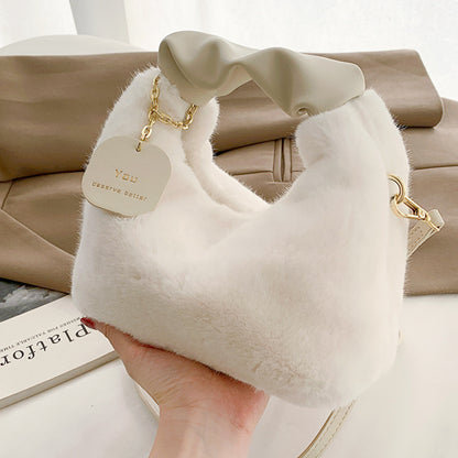 Beaira New Woman Soft Plush Handbags Shoulder Bag Fashion Autumn And Winter Korean Version Simple Crossbody Bags For Traveling Shopping