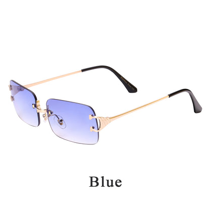 Beaira rimless sunglasses UV400 fashion square metal glasses for men women designer man's brand sun shades for outdoor