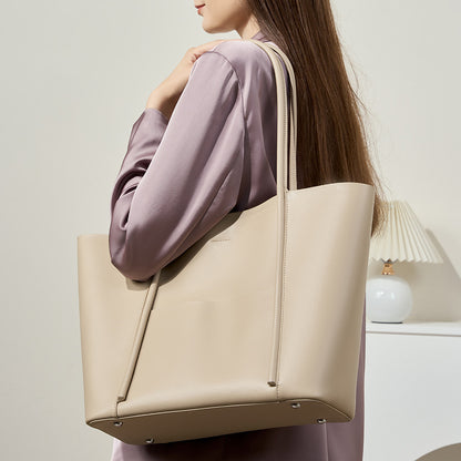 Beaira New Genuine Leather Women's Tote Bags Summer Hand-Held Large Cowhide Commuter Shoulder Bag