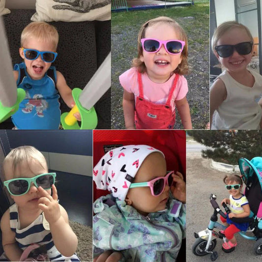 Beaira Baby Silicone Sunglasses with Glasses Box Boys Girls Outdoor Goggles Sun Glasses AC Lens Safety Glasses and Cases Gift for Kids