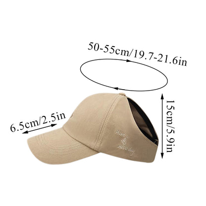 Beaira Children Girls Ponytail Baseball Caps Sun Hats Baseball Caps Adjustable Solid Color Love Heart Designs Peaked Caps Hat