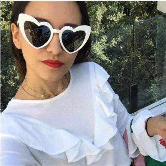 Beaira Heart Shaped Sunglasses Women Cat Eye Female Sun Glasses Brand Retro Love Black White Eyewear Men Shade UV400 Eyewear