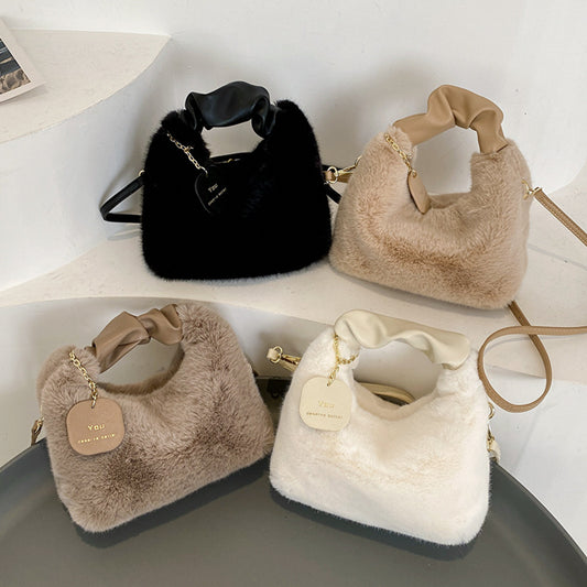 Beaira New Woman Soft Plush Handbags Shoulder Bag Fashion Autumn And Winter Korean Version Simple Crossbody Bags For Traveling Shopping