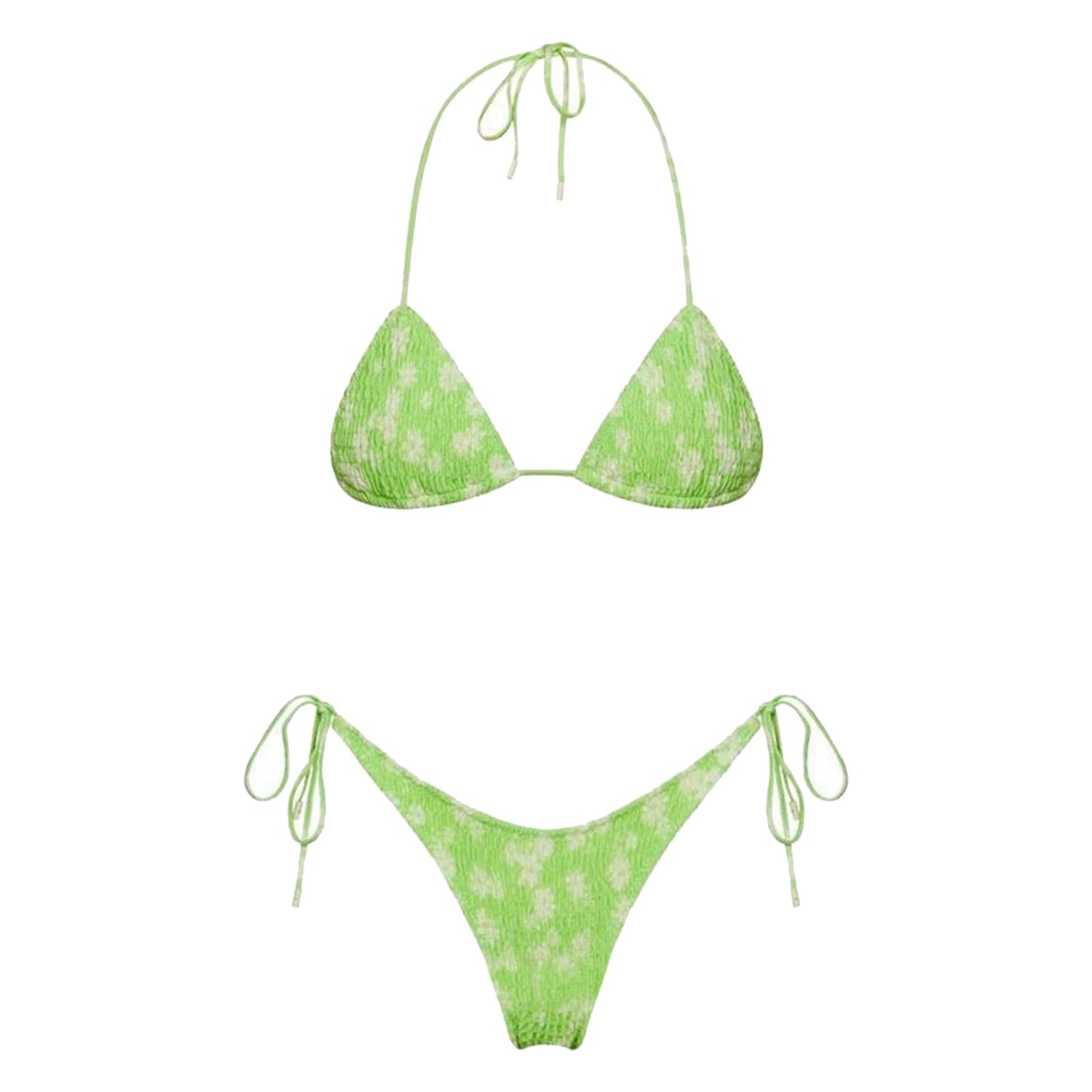 Beaira Sexy Micro Bikini Side Tie Thong Two-Piece Swimwear Halter Swimming Suit For Women Floral Print Biquini Ladies Bathing Suit