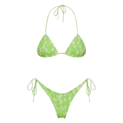Beaira Sexy Micro Bikini Side Tie Thong Two-Piece Swimwear Halter Swimming Suit For Women Floral Print Biquini Ladies Bathing Suit